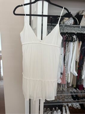 Garage White Spaghetti Strap Mini Dress